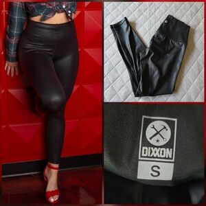 Dixxon Sandy Black Faux Leather Leggings Size Small